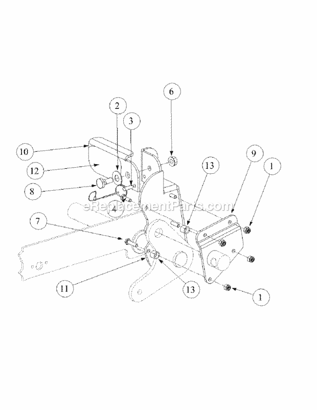 Foot Pedal Deck Lift Assembly Diagram and Parts List for M60-KH 53AB5BAX150-25-HP Cub Cadet Lawn Tractor